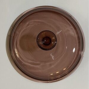 Vintage Pyrex Cranberry Glass Lid V2 5C Diameter 8.5" Cookware Replacement
